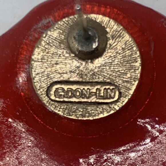 VTG Don Lin Pink Rhinestone Statement Earrings Lucite 80s Pop Art - Picture 4 of 13